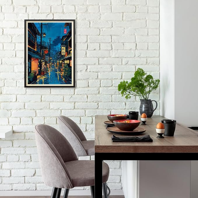 Japanese Tokyo Tea House Canvas Wall Art Japanese City Street Cafe Scene - Image 4