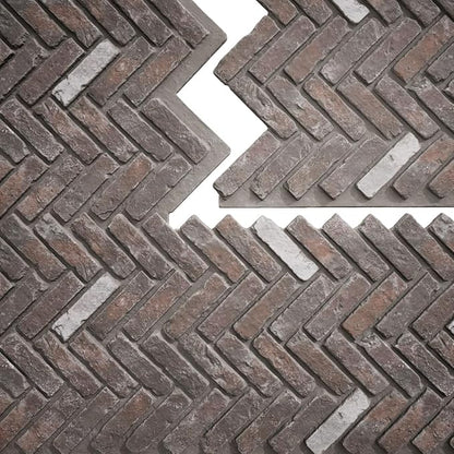 EverStone Herringbone Faux Brick Panel, 46 1/2"W x 25 1/4"H x 1"D, French - Image 9