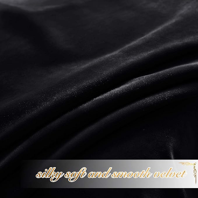 NICETOWN Black Out Velvet Curtains 54 inches Long - Image 5