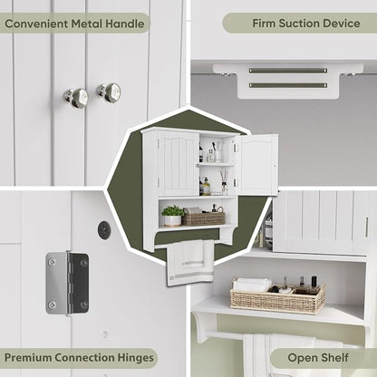 Smuxee White Bathroom Cabinet Wall Mounted - Image 5