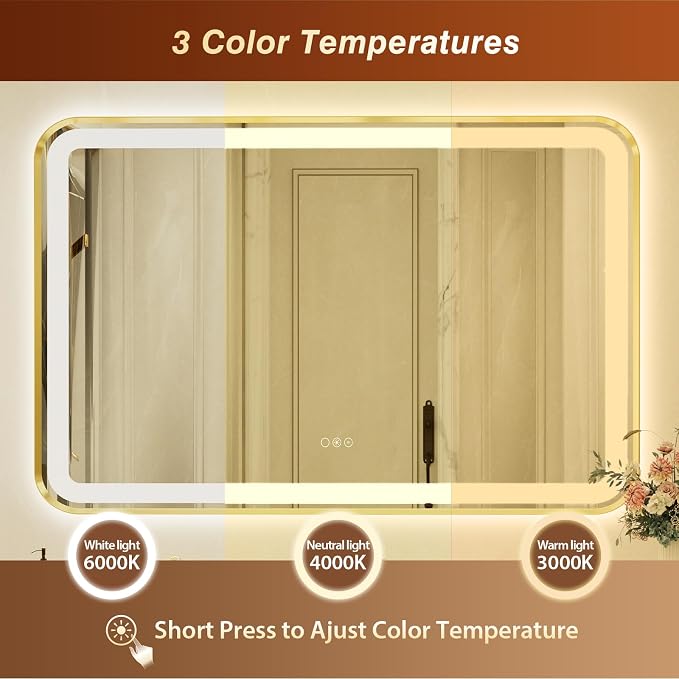 32x55 Inch LED Bathroom Mirror - Image 4
