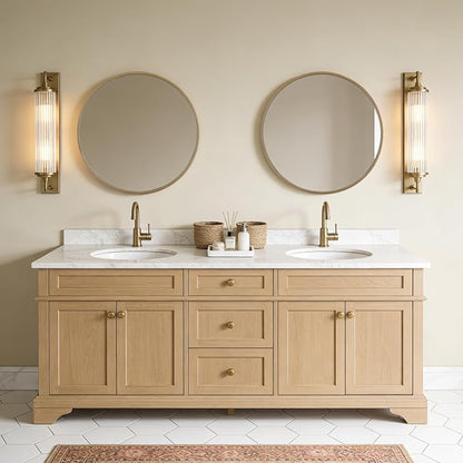 WallBeyond Round Wood Mirror 24 inch Circle Wall Mirror - Image 5
