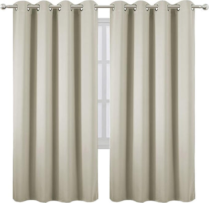 LEMOMO Light Beige Thermal Blackout Curtains/52 x 72 Inch/Set of 2 Panels Room - Image 2