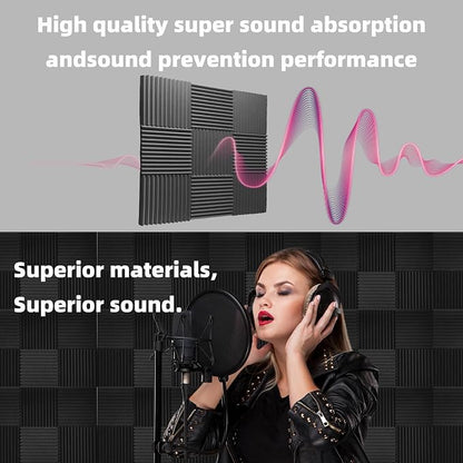 24 Pack Sound Proof Foam Panels |1"×12"×12" Quick-Recovery Soundproof Wall - Image 4