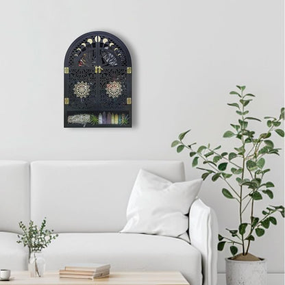 Large Crystal Display Shelf for Wall, Crescent Moon Phase Shelf Wall Decor - Image 8