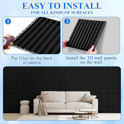 Nuanchu 32 Pcs 3D Wall Panels for Interior Wall Decor, 32 Sq. ft Coverage - Image 3