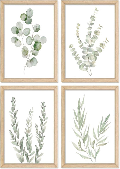 YWJKWLGS Botanical Watercolor Prints Sign Sage Green Eucalyptus Wall Decor by Unknown