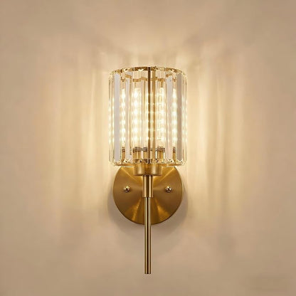 Gold Crystal Wall Sconce Battery Operated and Rechargeable Wall Light by Unknown
