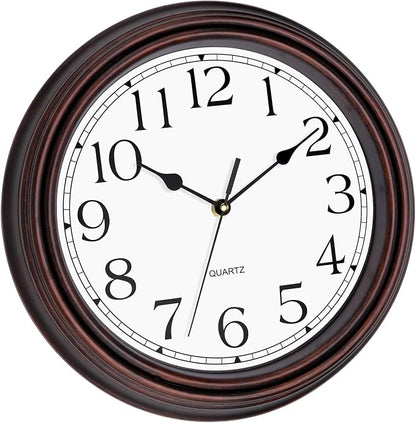 Foxtop 12 Inch Wall Clocks Battery Operated Silent Non-Ticking Classic Vintage - Image 2