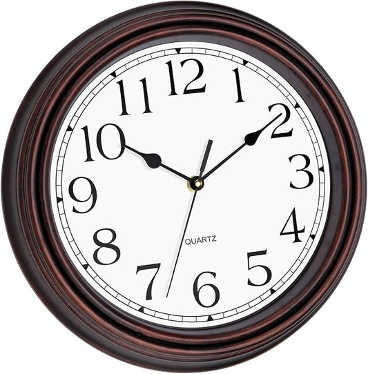 Foxtop 12 Inch Wall Clocks Battery Operated Silent Non-Ticking Classic Vintage - Image 2