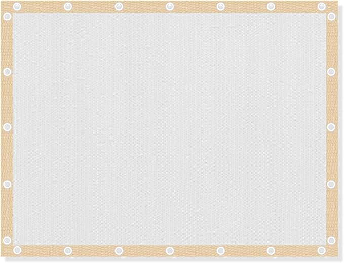 VICLLAX Shade Fabric Sun Shade Cloth with Every 2 FT Grommets for Patio Garden Pergola Cover Canopy 7x23 FT, Cream