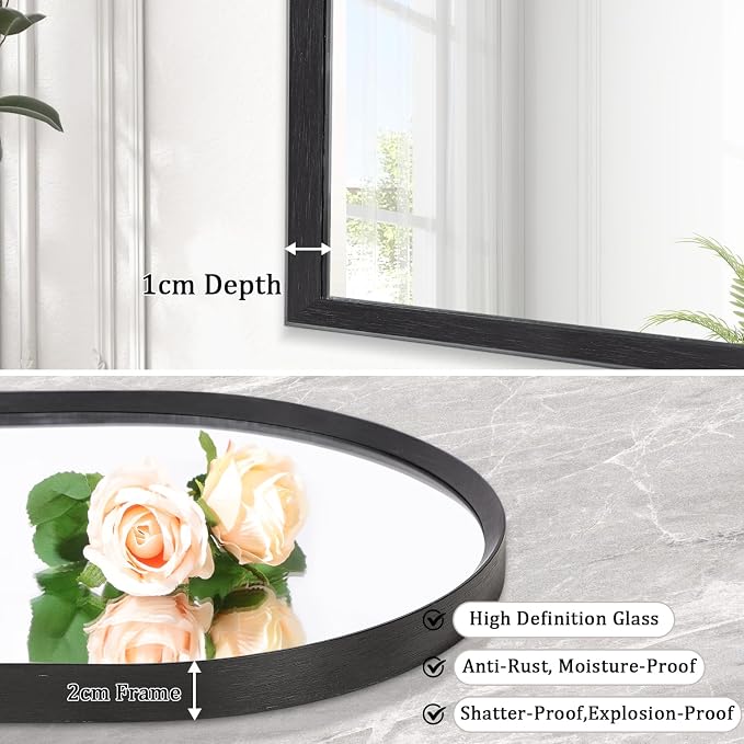Arch Bathroom Mirror, Wall Mounted Mirror, Living Room 20"x16" - Image 2