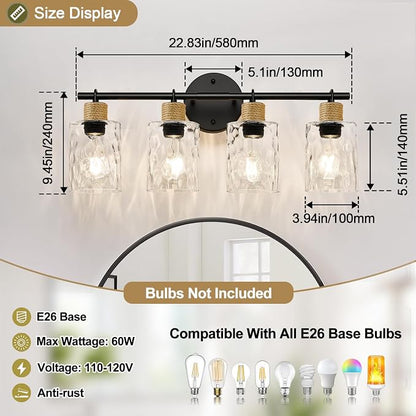MOKATNG Bathroom Light Fixtures, 4-Light Coastal Vanity Lights - Image 7