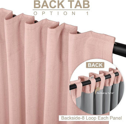 100% Blackout Shield Linen Blackout Sliding Door Curtains - Image 3