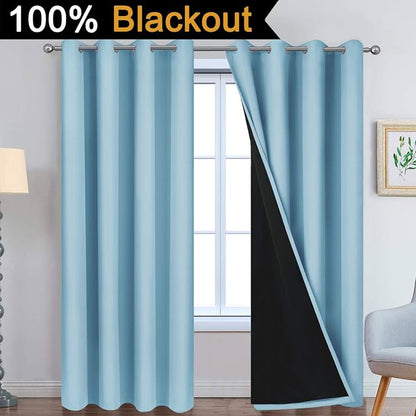 Yakamok 100% Blackout Curtains Energy Saving Thermal Insulated 2 Thick Layers - Image 2