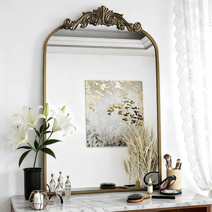 Dewfig Antique Arched Wall Mirror - Image 4