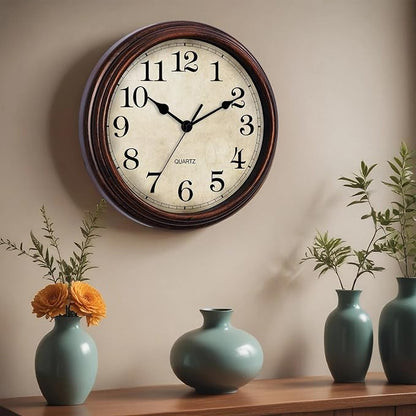 Wall Clock, Bronze Silent Non Ticking Battery Operated Clocks, Decorative - Image 3