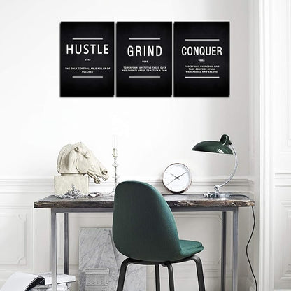 KAWAHONE Success Quotes Wall Art, Grind Hustle Conquer Motivation Wall Poster - Image 2