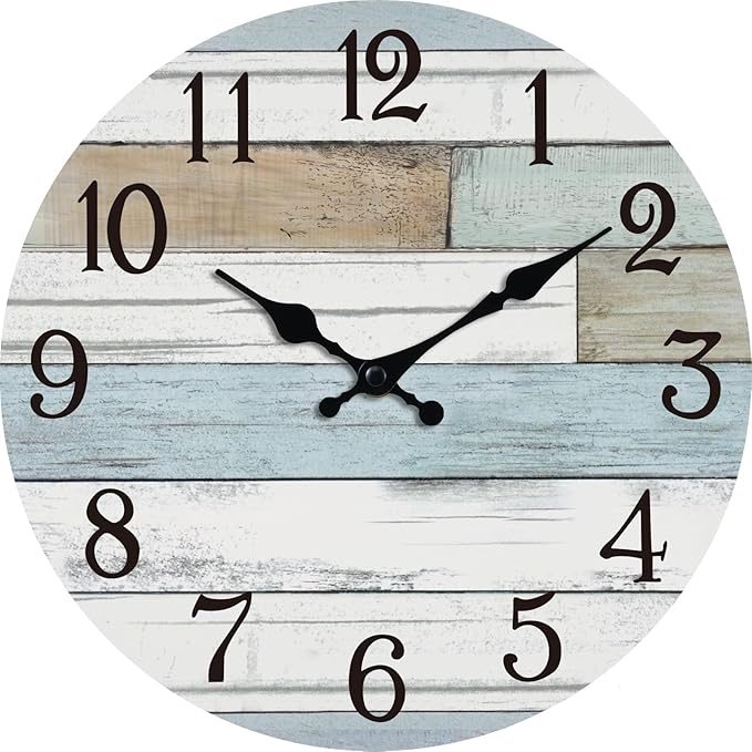 KECYET Wall Clock Battery Operated 16 Inch Large Silent Non Ticking Coastal by KECYETWALLCLOCK