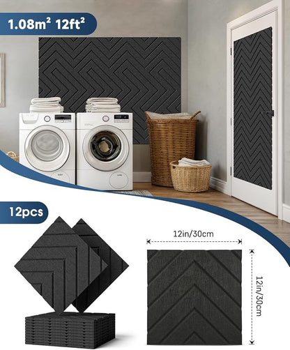 Sound Proof Foam Panels for Walls, 12 Pack Self-Adhesive Acoustic Panels - Image 6