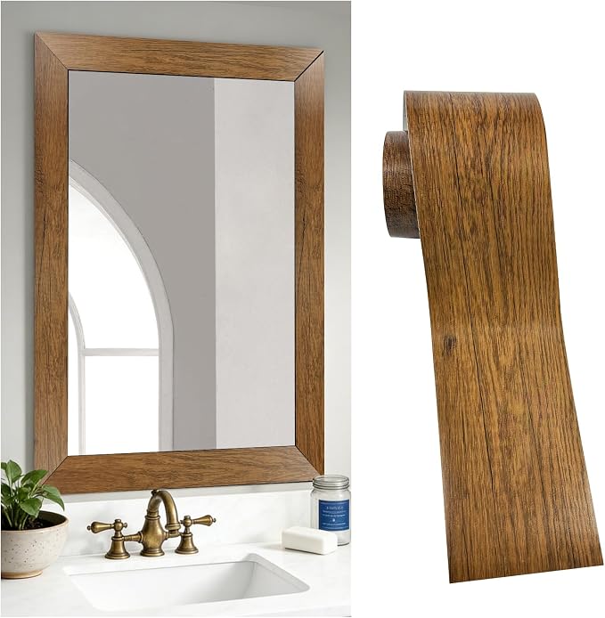 DESOMINOR 32FT Peel &Stick Wood Grain Wallpaper Border Removable Waterproof by DESOMINOR
