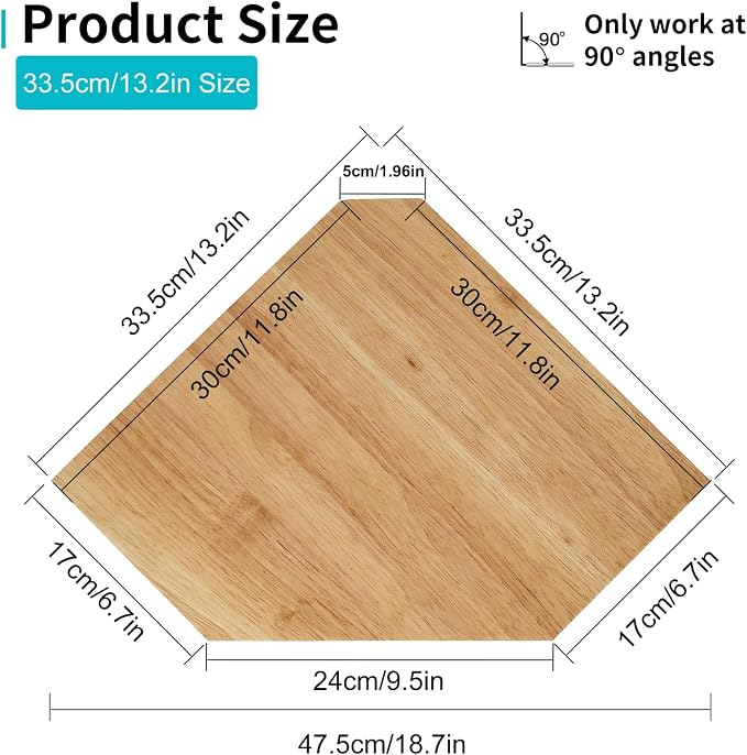 Corner Wall Shelves, Corner Floating Shelves Set of 2 Solid Oak Wood Display - Image 3