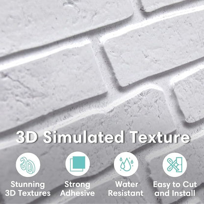 Commomy 3D Peel and Stick Brick, Ultralight Thin PVC Faux Brick Wall Panels - Image 2