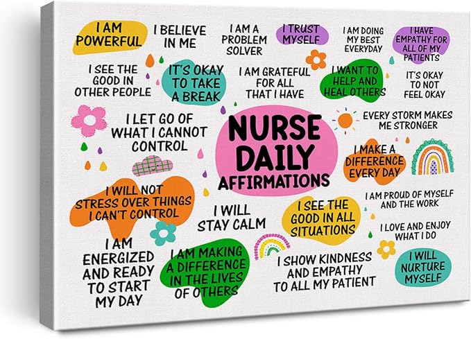 Hijie Inspirational Nurse Office Poster Canvas Wall Art by Hijie