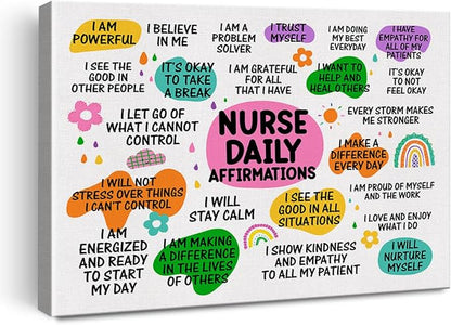 Hijie Inspirational Nurse Office Poster Canvas Wall Art by Hijie