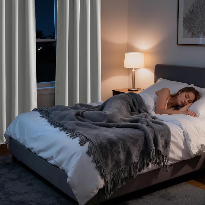 RYB HOME Bedroom Blackout Curtains 72 inches Long, 100% Blackout Thermal - Image 5