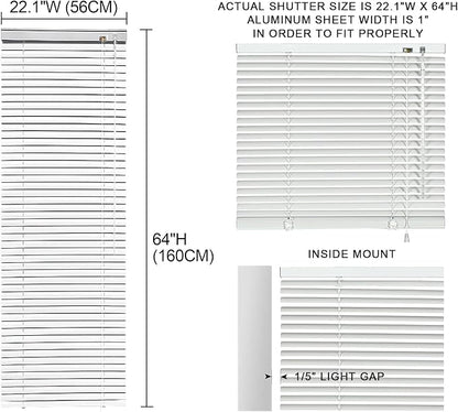YIIBAII Mini Blinds Suitable for 22.5" W x 64" H Windows 1" Aluminum Horizontal - Image 6