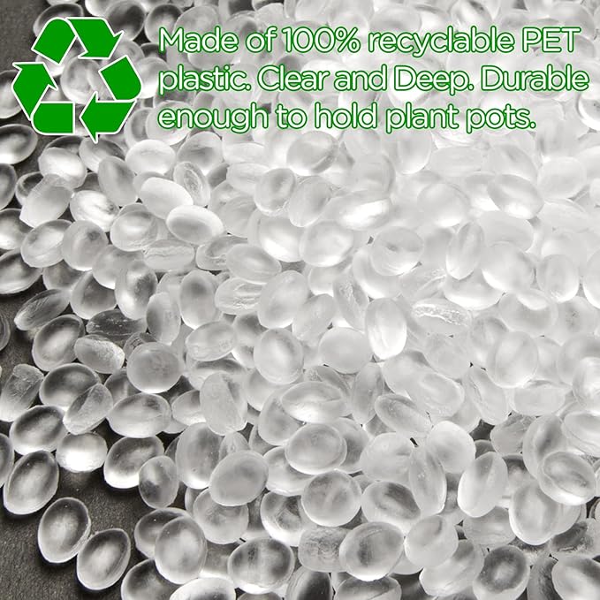 Hoolerry Plastic Plant Saucer Clear Deep Drip Tray Thickened Clear Plant Saucers Trays for Pots Deep Drip Trays for Home Garden Indoor and Outdoor Potted(15 Pcs,12 Inch)