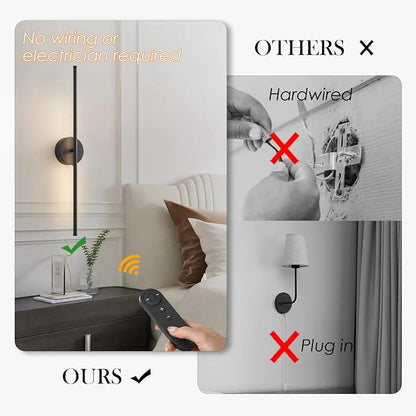 KARTOOSH Battery Operated Wall Sconces, Dimmable Wall Sconces Set of Two - Image 2