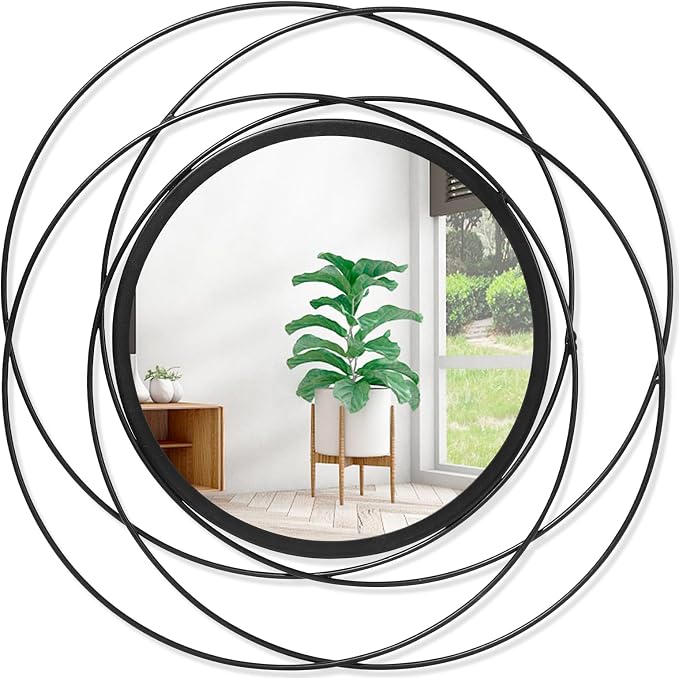 Decorative Mirrors Black Circle Mirror by HLFMVWE