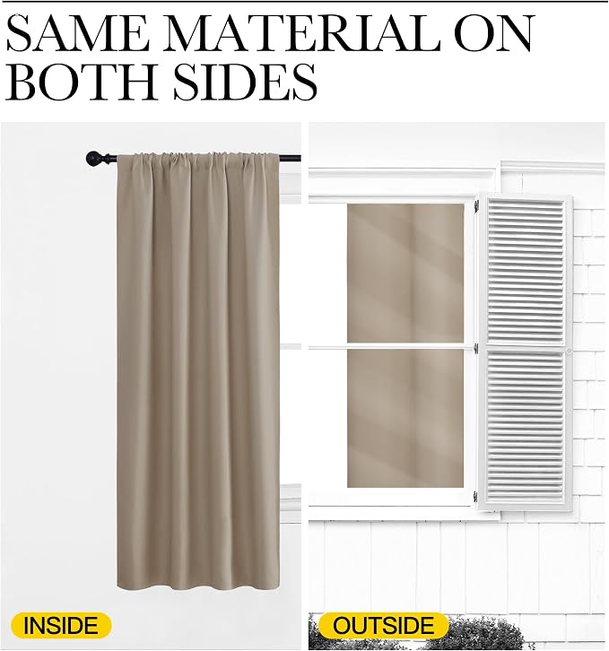 NICETOWN Kitchen Curtains, Short Blackout Drapes, 34 in x 45 in, Thermal - Image 5