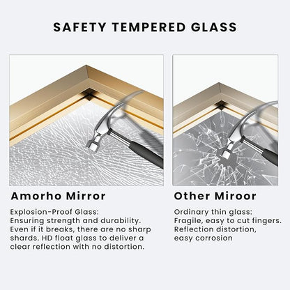 Amorho 24x36 Inch Bathroom Mirror, Wall-Mounted Mirrors Perfect - Image 3