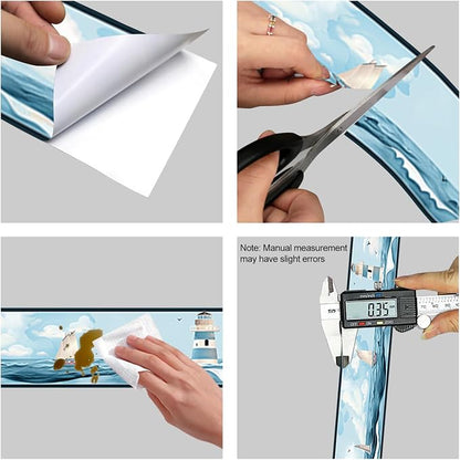 HOMETITUTE Wallpaper Border Peel and Stick Nautical Wall Trim Self Adhesive - Image 8