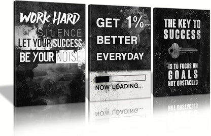 KAWAHONE Motivational Success Canvas Wall Art by KAWAHONE