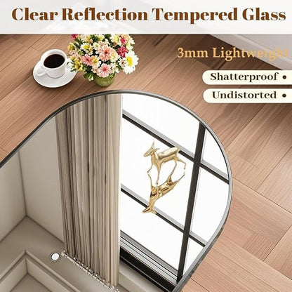 Dewfig Arched Full Length Mirror, Oversized Full Body Mirrors - Image 4