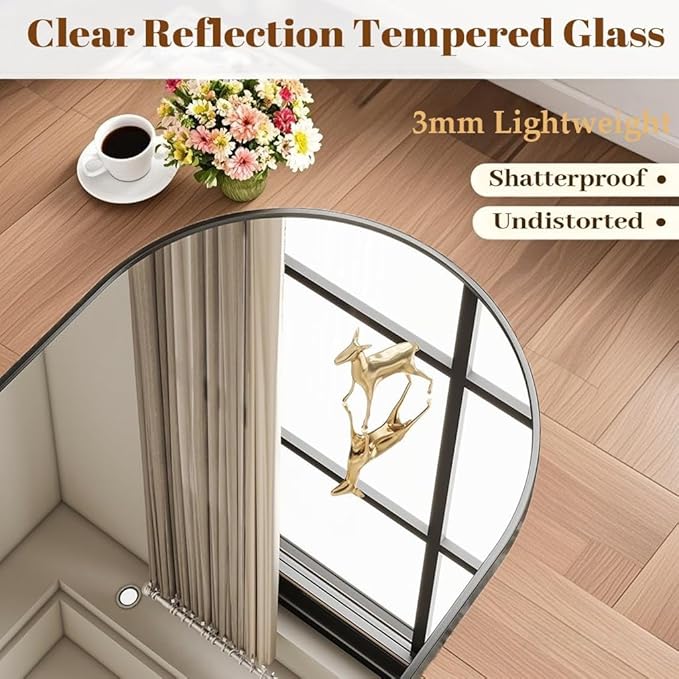 Dewfig Arched Full Length Mirror, Oversized Full Body Mirrors - Image 4
