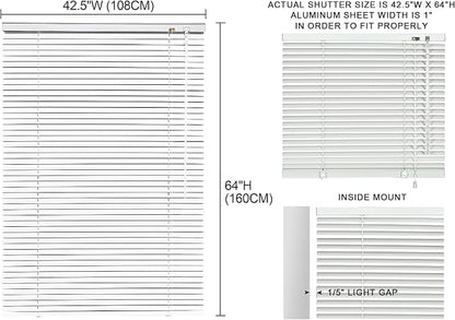 YIIBAII Mini Blinds Suitable for 43" W x 64" H Windows 1" Aluminum Horizontal - Image 6