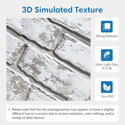 COMSTICKC 3D Faux Brick Wall Panel Peel and Stick, Not Real Brick, Small Size - Image 3