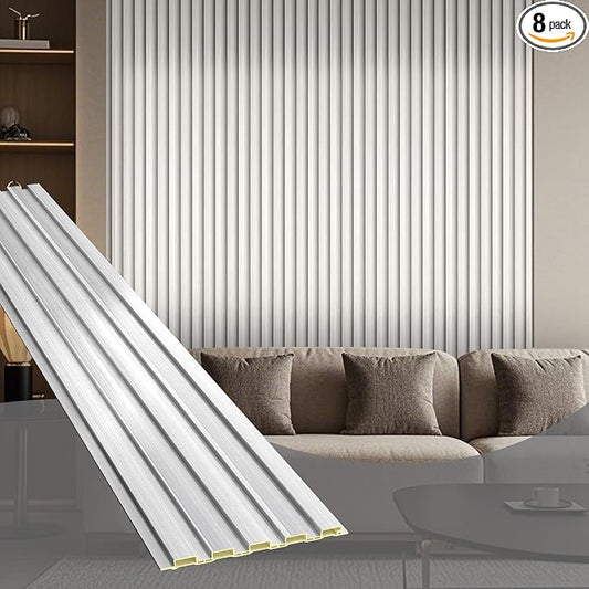 OUZUGIE WPC Acoustic Slat Wall Paneling, Living Room, TV Background, Study Room by OUZUGIE