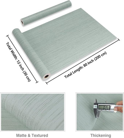 CRE8TIVE Mint Green Grasscloth Wallpaper Removable Textured Wallpaper Stick and - Image 7