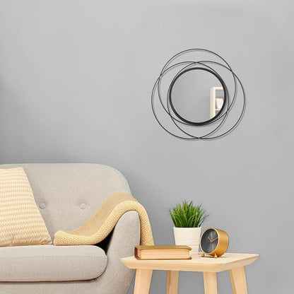 Black Circle Mirror Wall Decorative Metal Wall Mirror, Art Small Round Wall - Image 3