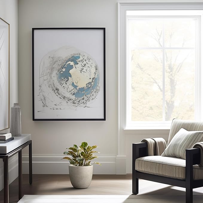 Kante 10 Inch Dia Round Concrete Planter, Indoor Outdoor Large Plant Pot with Drainage Hole and Rubber Plug for Home Patio Garden, Buff Concrete