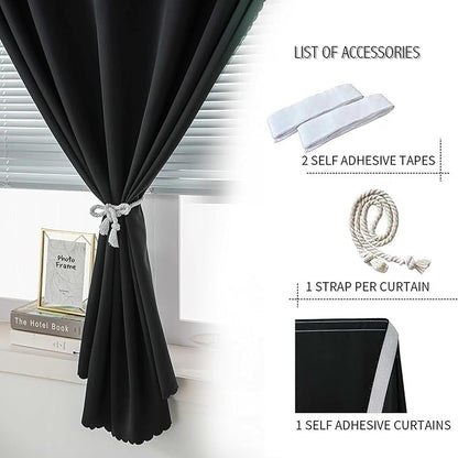 Portable Light Blocking Curtains Self-Stick Design, Removable Adhesive Window - Image 7