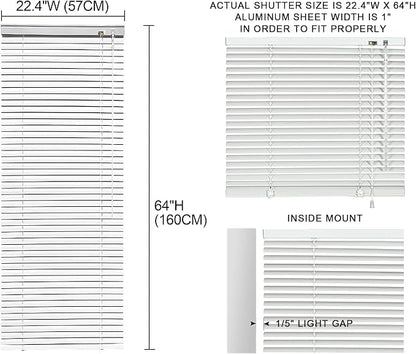 YIIBAII Mini Blinds Suitable for 23" W x 64" H Windows 1" Aluminum Horizontal - Image 6