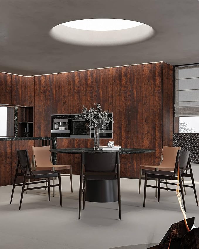 Dimoon 78.7"x17.7" Wood Stick and Peel Wallpaper Red Brown Wood Paper Red Dark - Image 3