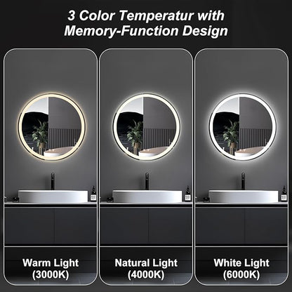Sweetcrispy 30 Inch Round LED Bathroom Mirror - Image 5